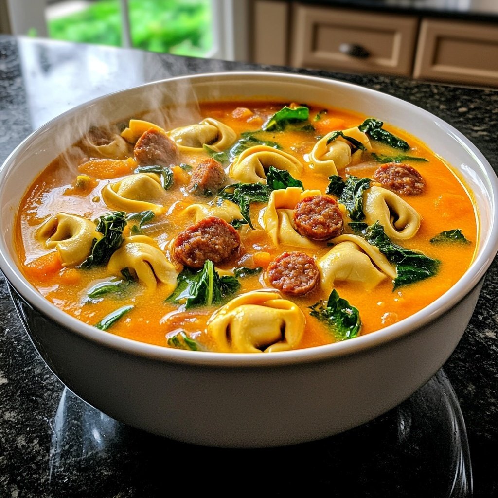 Butternut Sausage Tortellini Soup