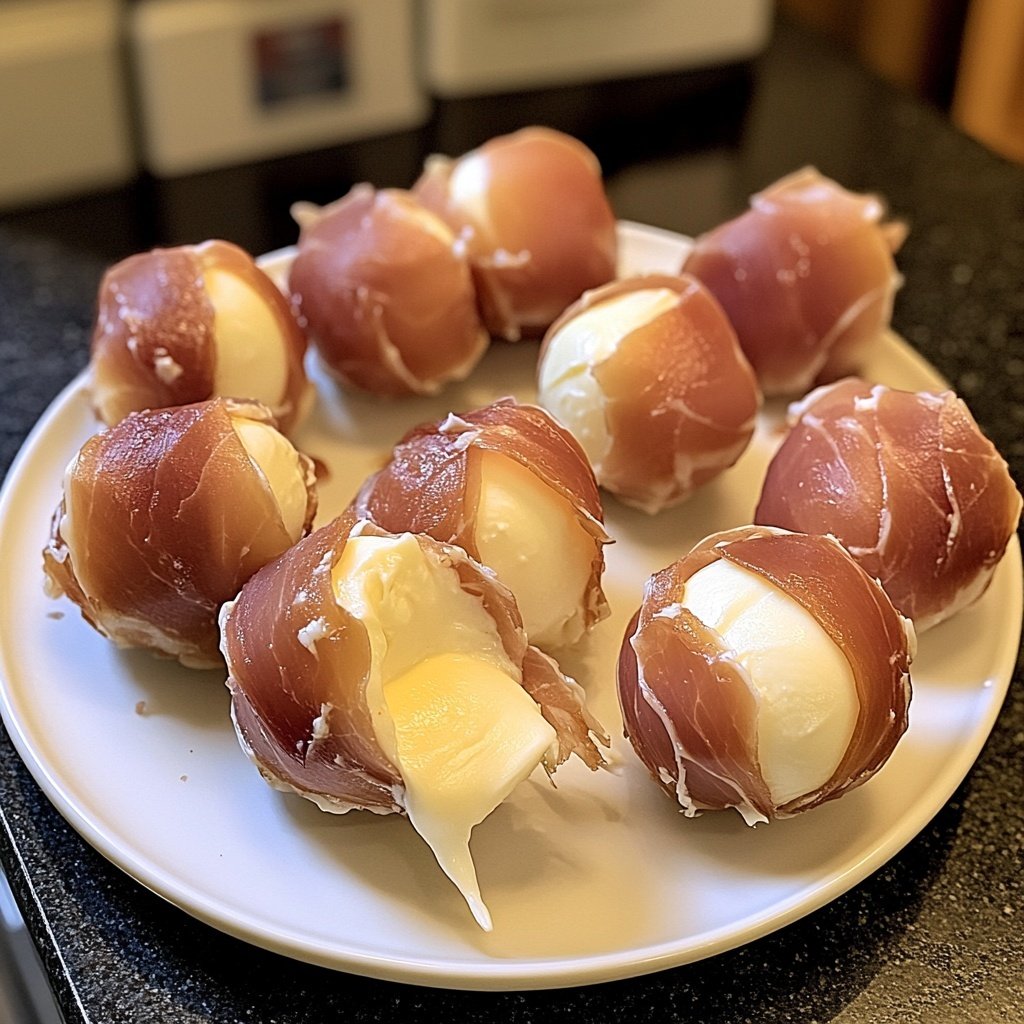 Prosciutto Wrapped Mozzarella Bites