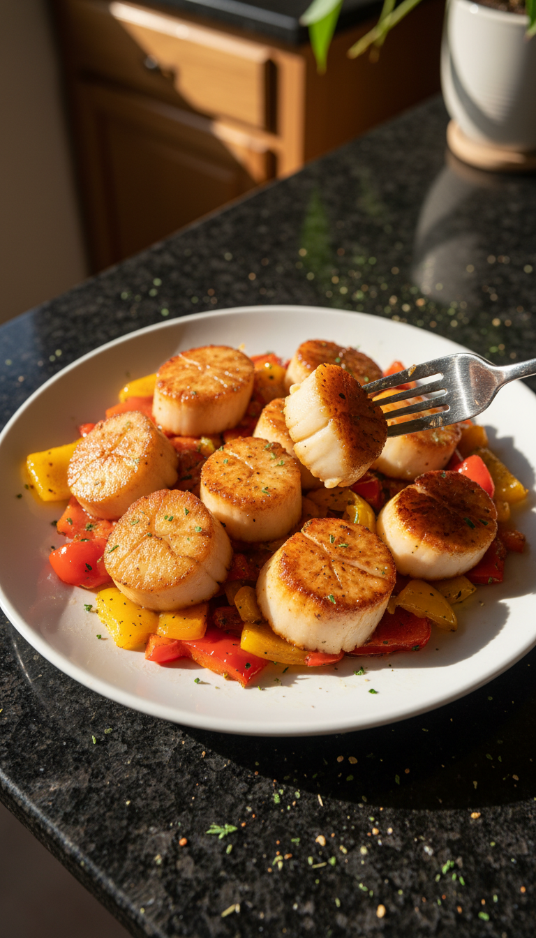Delightful Scallops with Sweet Peppers