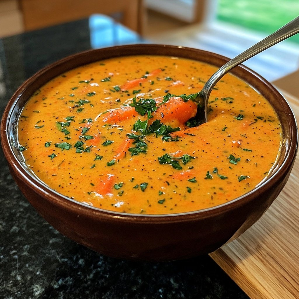 Healthy Vegan Roasted Carrot Soup
