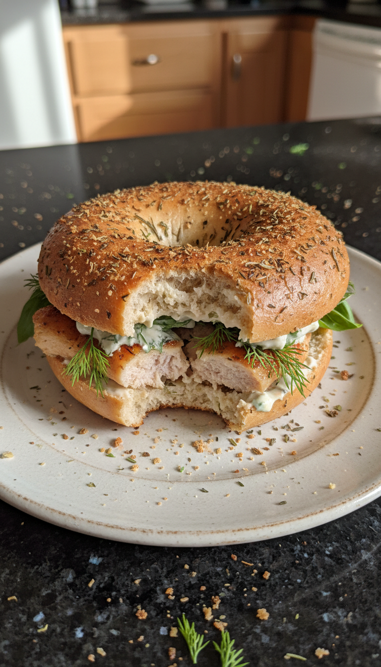 Herbed Chicken Bagel Sandwich