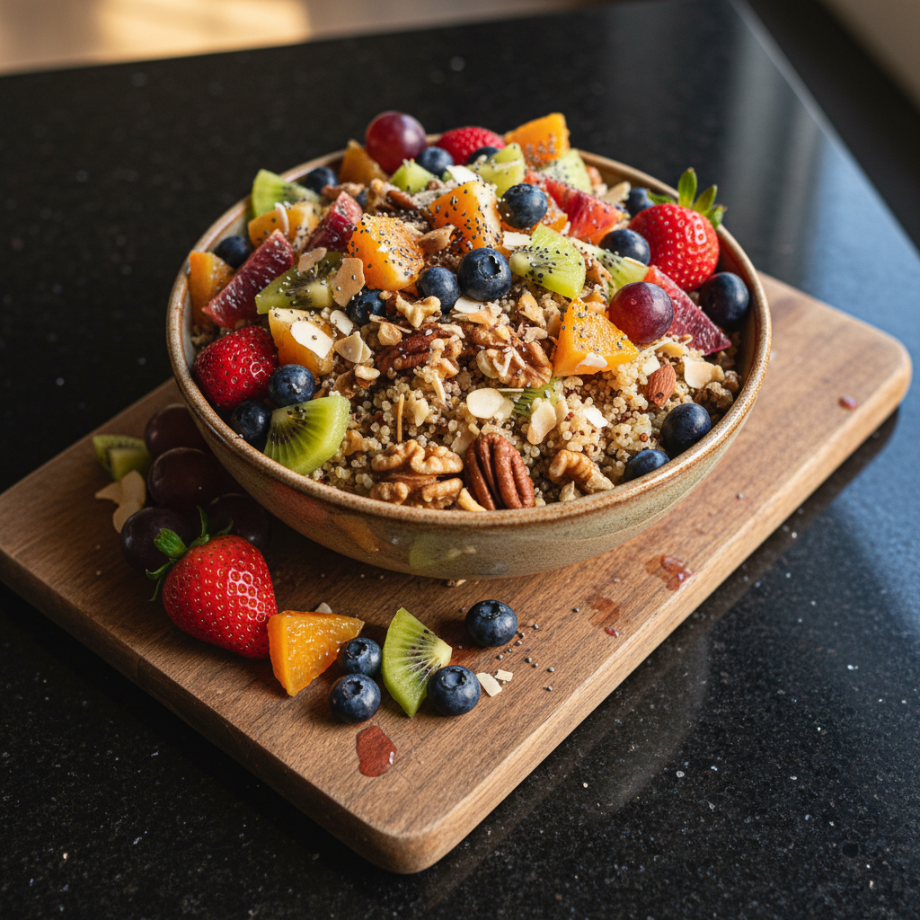Nutty Quinoa and Fruit Bowl