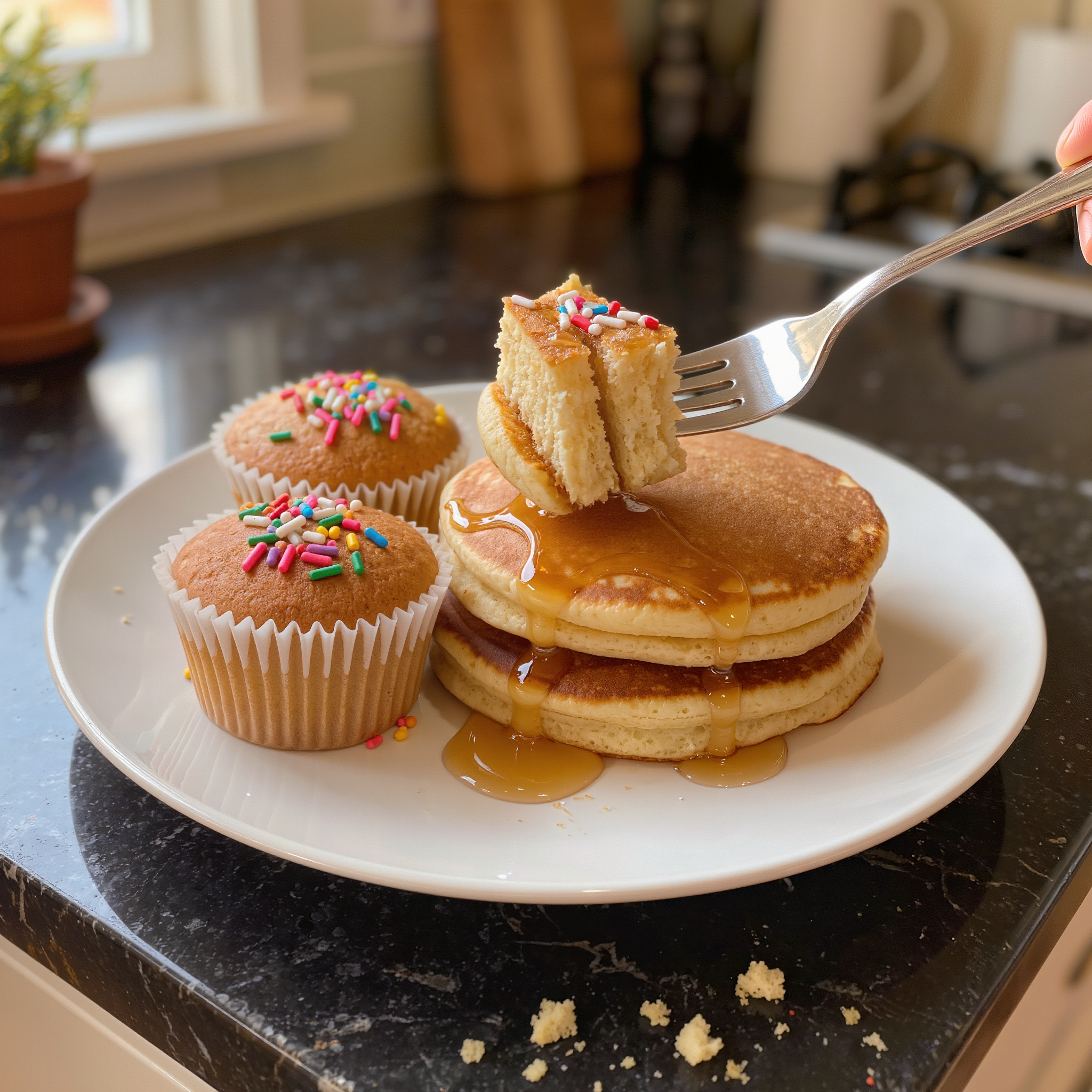 Cupcake Pancakes for Two