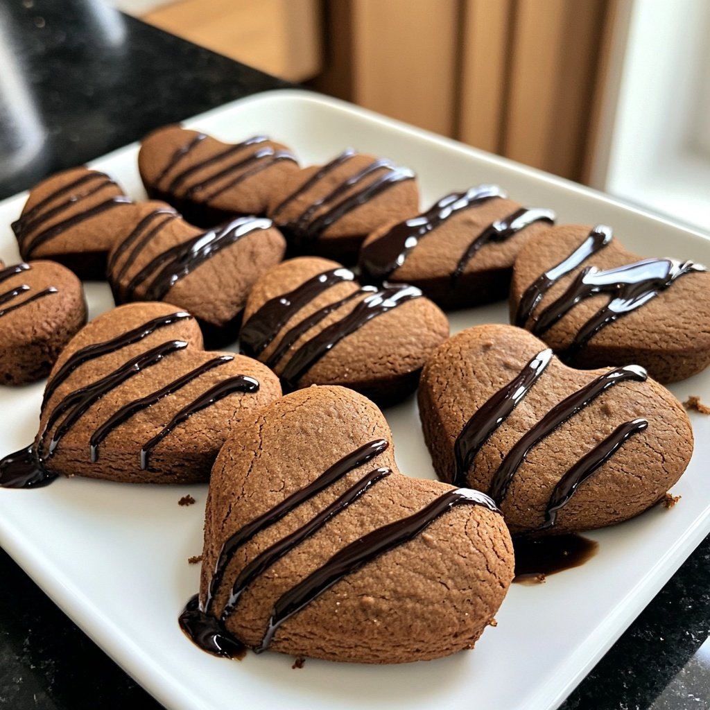 Gingerbread Hearts with Dark Chocolate Glaze