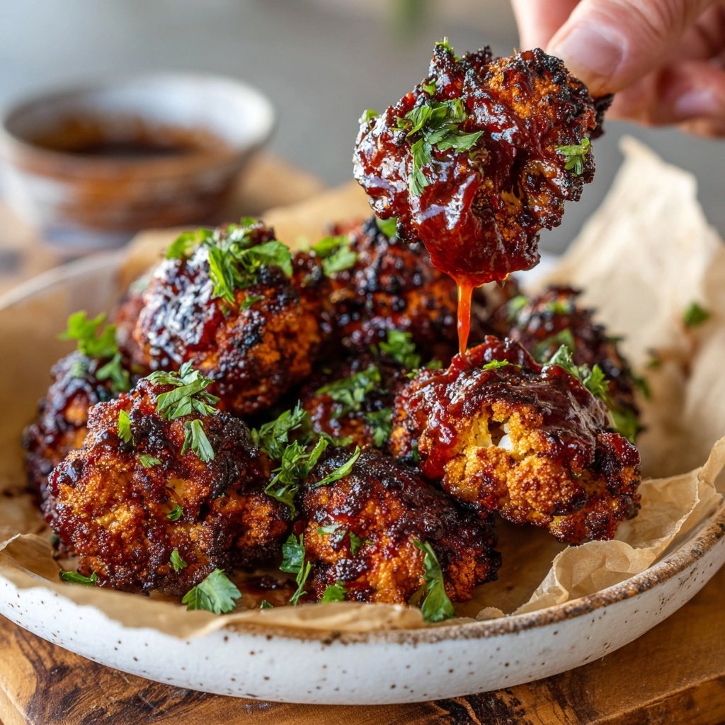 Tangy BBQ Cauliflower Wings