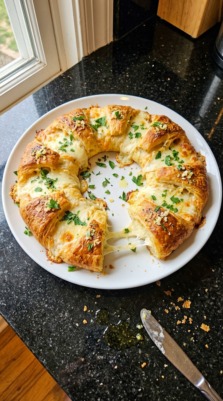 Garlic Parmesan Croissant Ring
