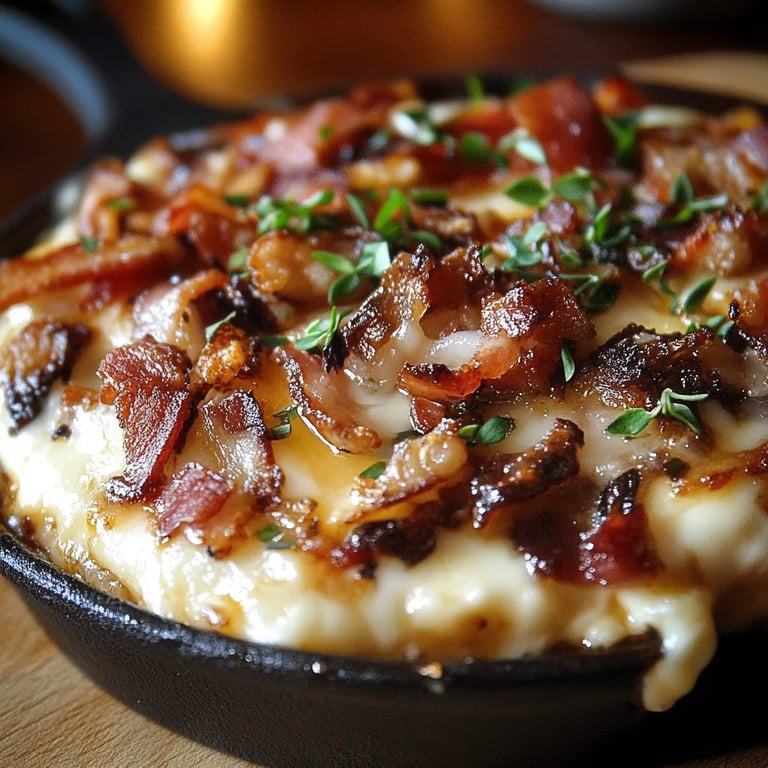 Baked Brie with Caramelized Onions and Bacon