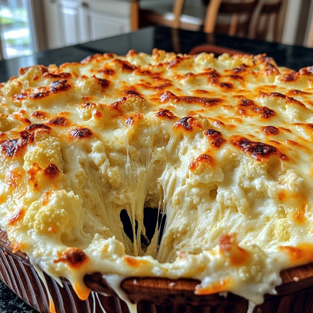 Baked Cauliflower Cheesy Dip