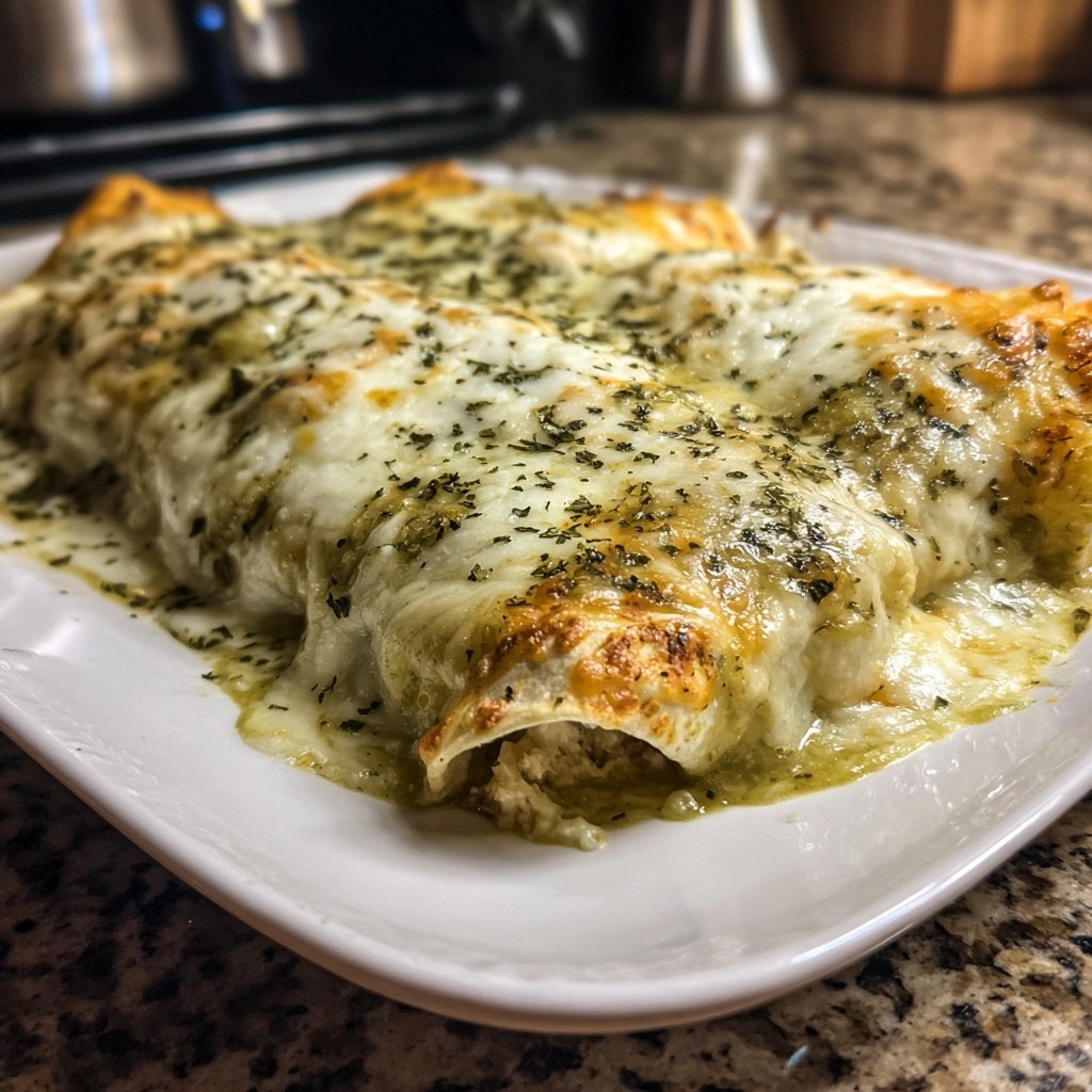 Cheesy Chicken Enchiladas Verdes