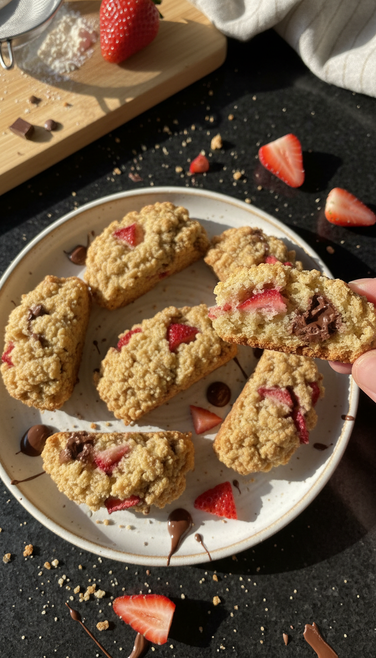 Strawberry Chocolate Biscotti Bites