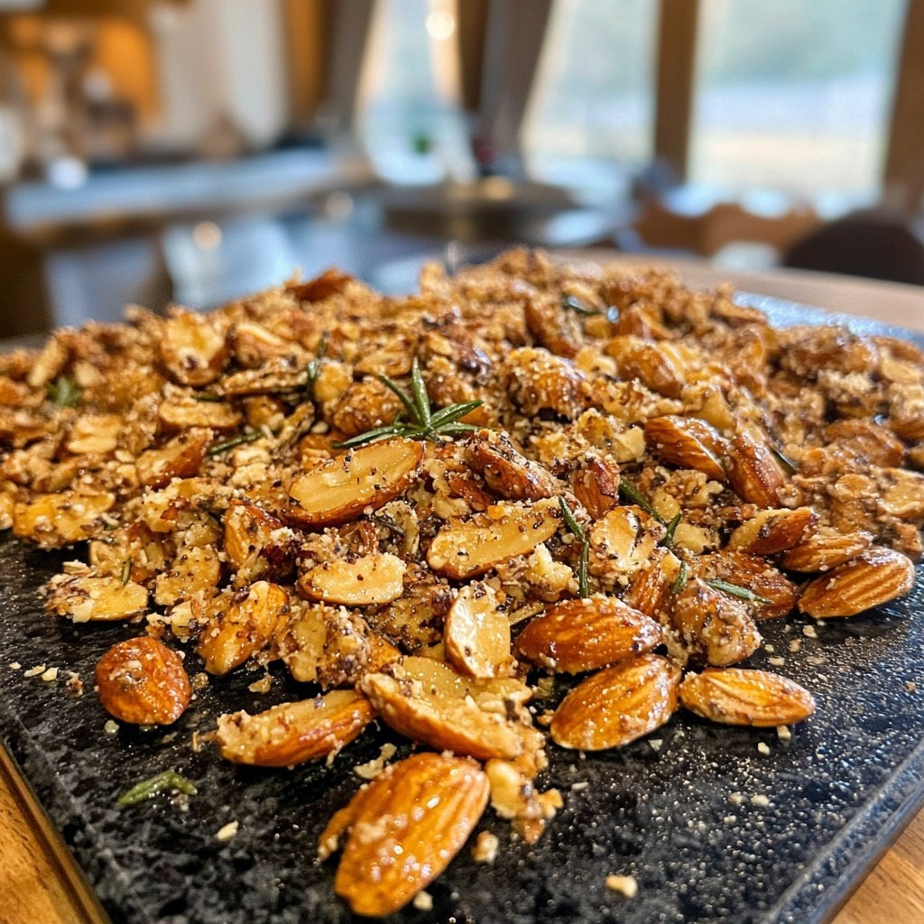 Sweet and Savory Roasted Nuts with Rosemary