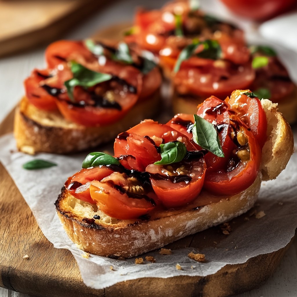 Tomato Bruschetta with Balsamic Glaze
