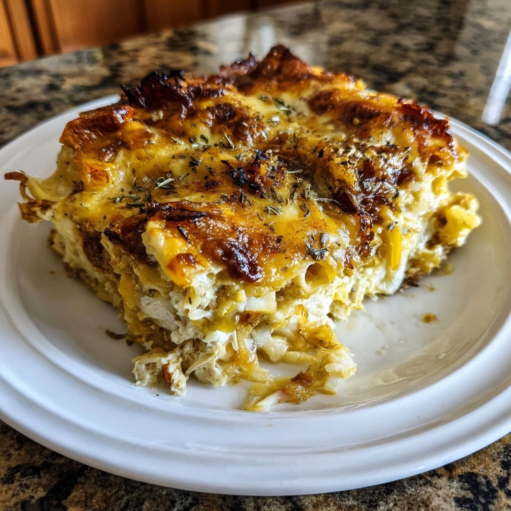 French Onion Chicken Lasagna Comfort