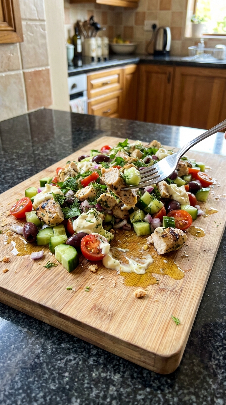 Mediterranean Chicken Salad with Aioli