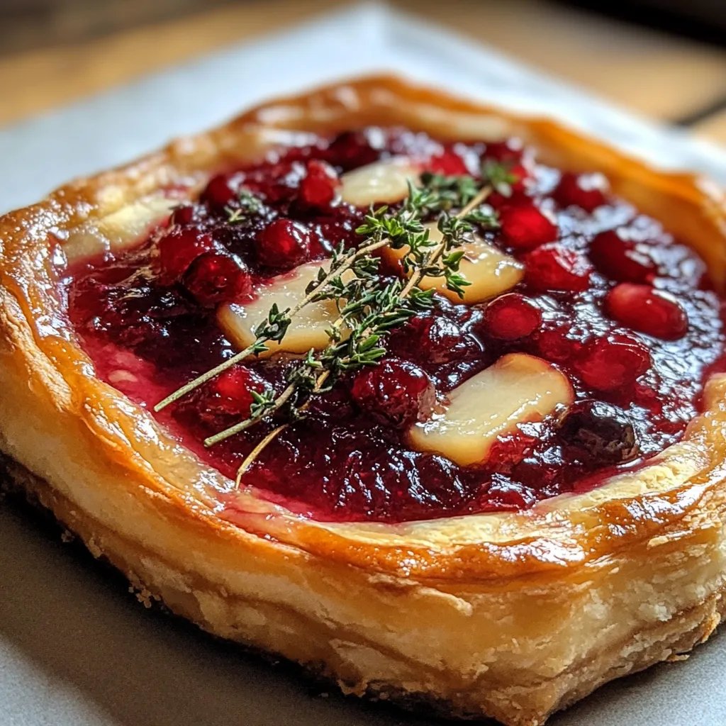 Cranberry Brie Tart with Pancetta & Thyme
