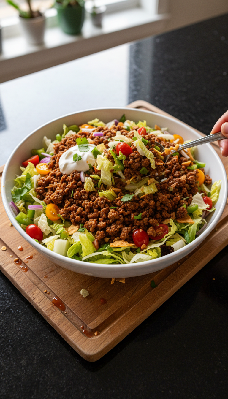 Savory Taco Beef Salad Bowl